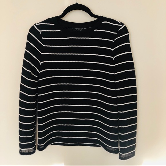 Topshop Sweaters - Topshop black and white light sweater